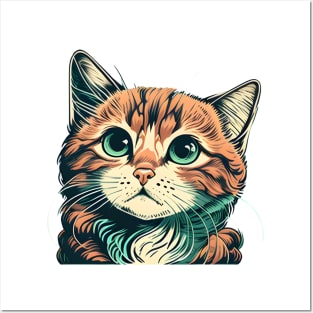 Retro Cute Cat Vintage Style Funny Cat Posters and Art